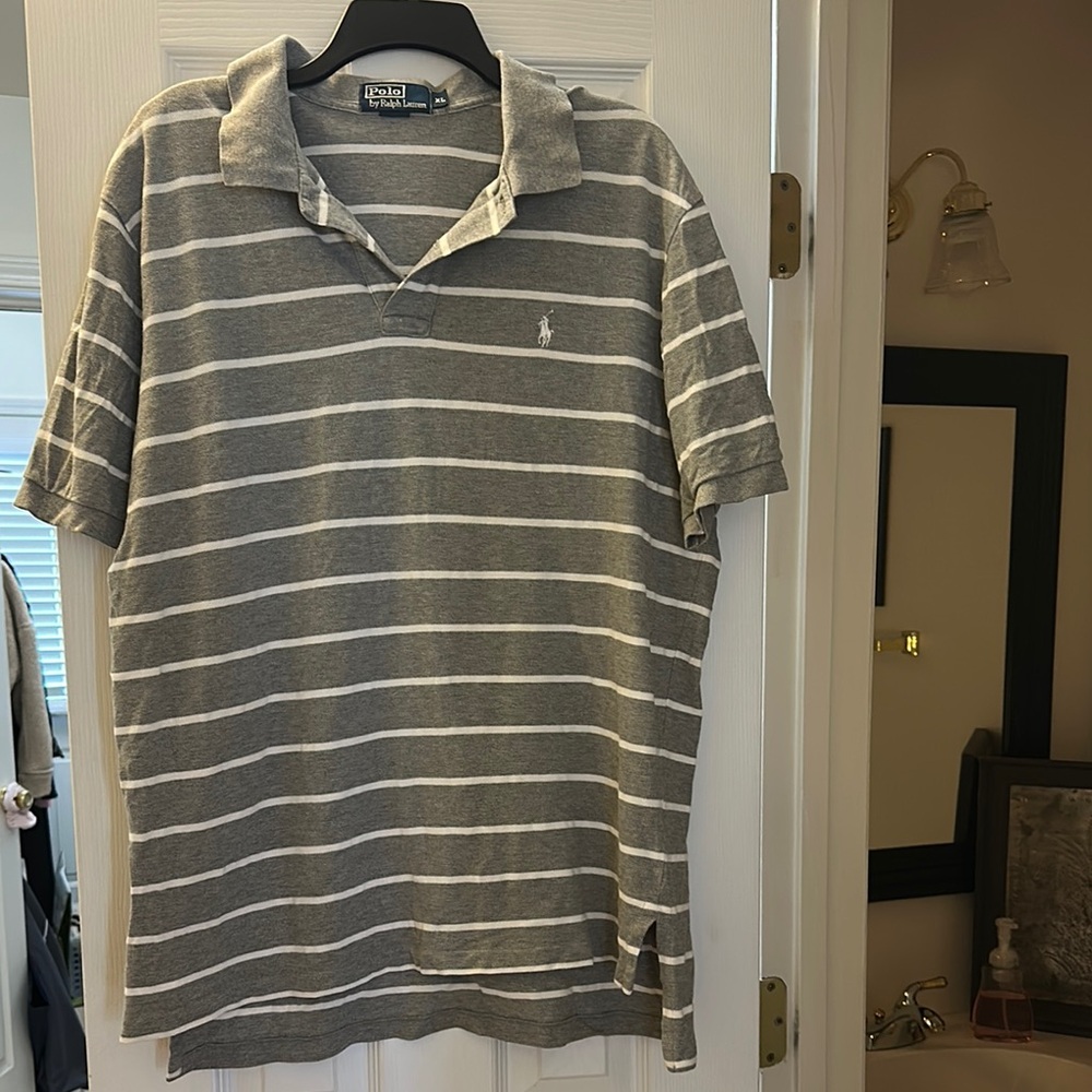 Polo by Ralph Lauren Gray Striped Men's Shirt